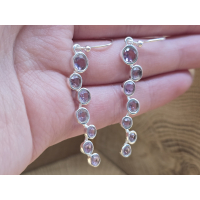 Echt zilveren oorbel hangers met Amethist 